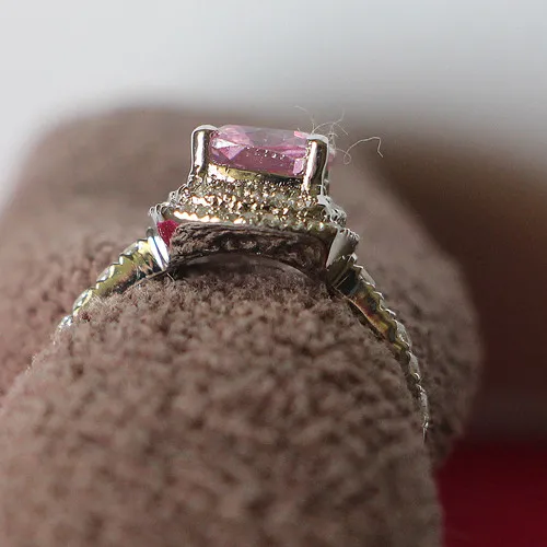 Романтическая 2 карат розовая подушка с синтетическим бриллиантом для женщин S925