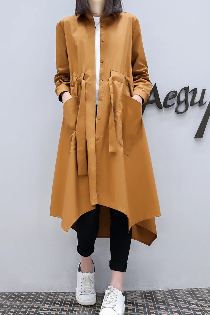 

New spring dress easy temperament leisure fashion personality with trench coat
