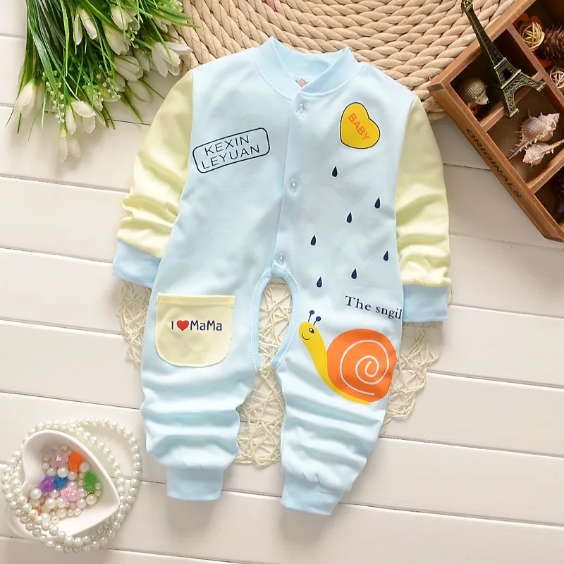 BibiCola Spring Newborn Baby Costumes Jumpsuit Toldder Children Pajamas Long Sleeved Romper Wear clothes suit | Детская одежда и