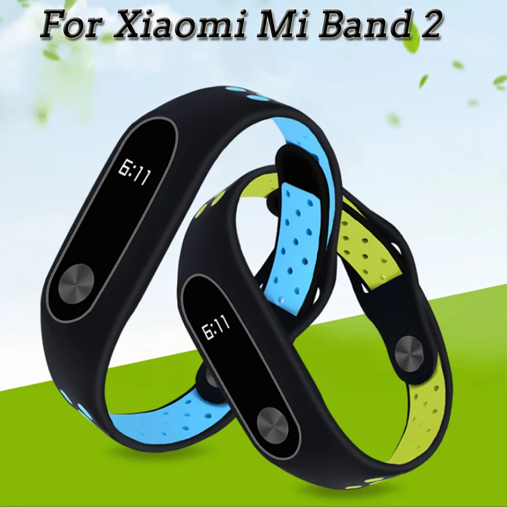 For Xiaomi Mi Band 2 Wrist Strap Bracelet Silicone Sport Two-tone Breathable Wristband Replacement Watch Belt | Наручные часы