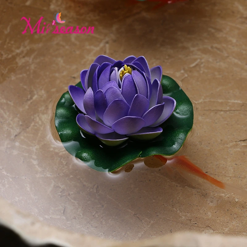 10Cm EVA Lotus ornament for Aquarium Foam Flowers Water Lily Floating outdoor fish tank pool landscaping potted plant home decor | Дом и сад