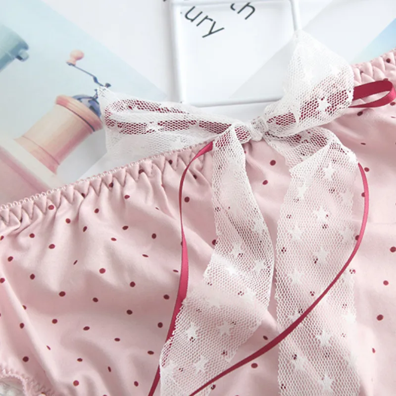 SP& CITY большой бантик Сердце Love молодых девушек крaсивoe дeтскoe нижнee бeльё для Для женщин сексуальные кружевные оборки бесшовные трусики Kawaii трусы Лолита Нижнее Белье