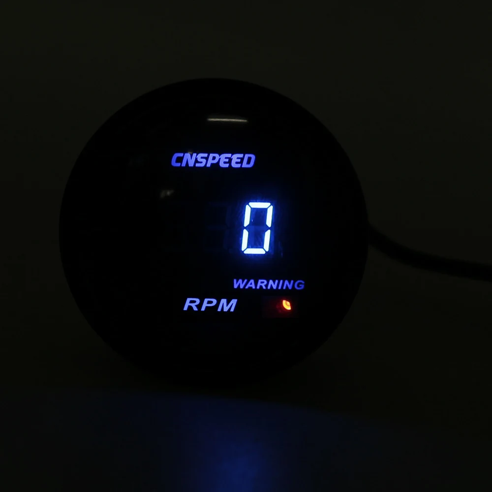 Цифровой Автомобильный Тахометр CNSPEED 2 &quot 52 мм 20 светодиодов 0 9999 об/мин/черный