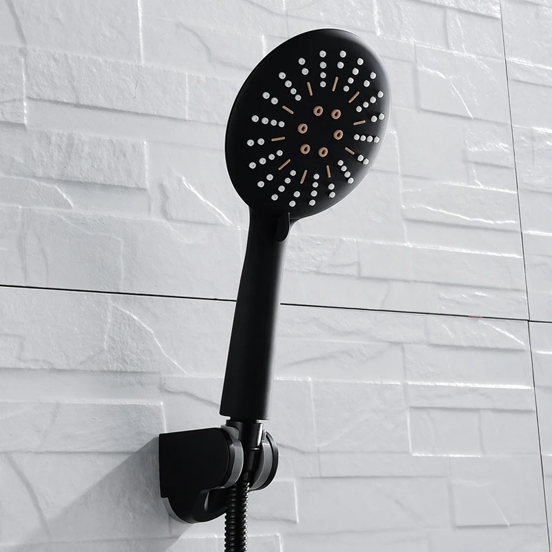Черная насадка для душа, 3 функции, ручной для экономии воды, душ Grohe, дождевая насадка для душа, набор для ванной комнаты, Doucha Chuveiro Rocas
