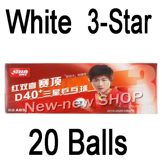 White 20 balls 20 мячей DHS 3-Star D40+(Ding Ning) Мячи для настольного тенниса материал Пластиковые Мячи для пинг-понга - Цвет: White 20 balls