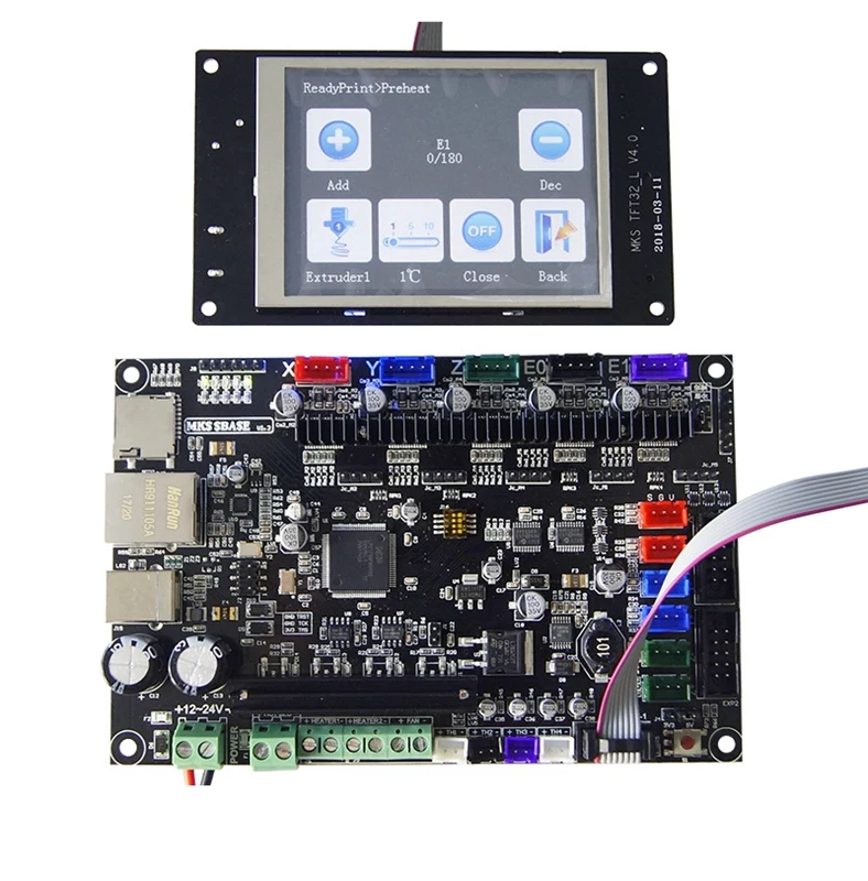 MKS base 3D принтер 32 бит PCB SBASE V1.3 + TFT32 3 2 ''LCD сенсорный дисплей|3D принтеры| |