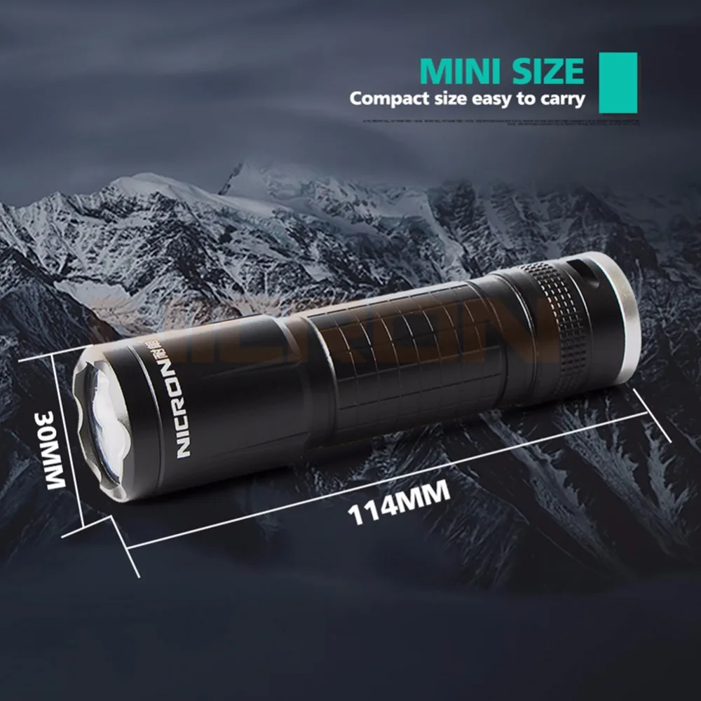 NICRON 3 Вт 150лм 3xaaa батарея мини фонарь светодиодный водонепроницаемый IPX4