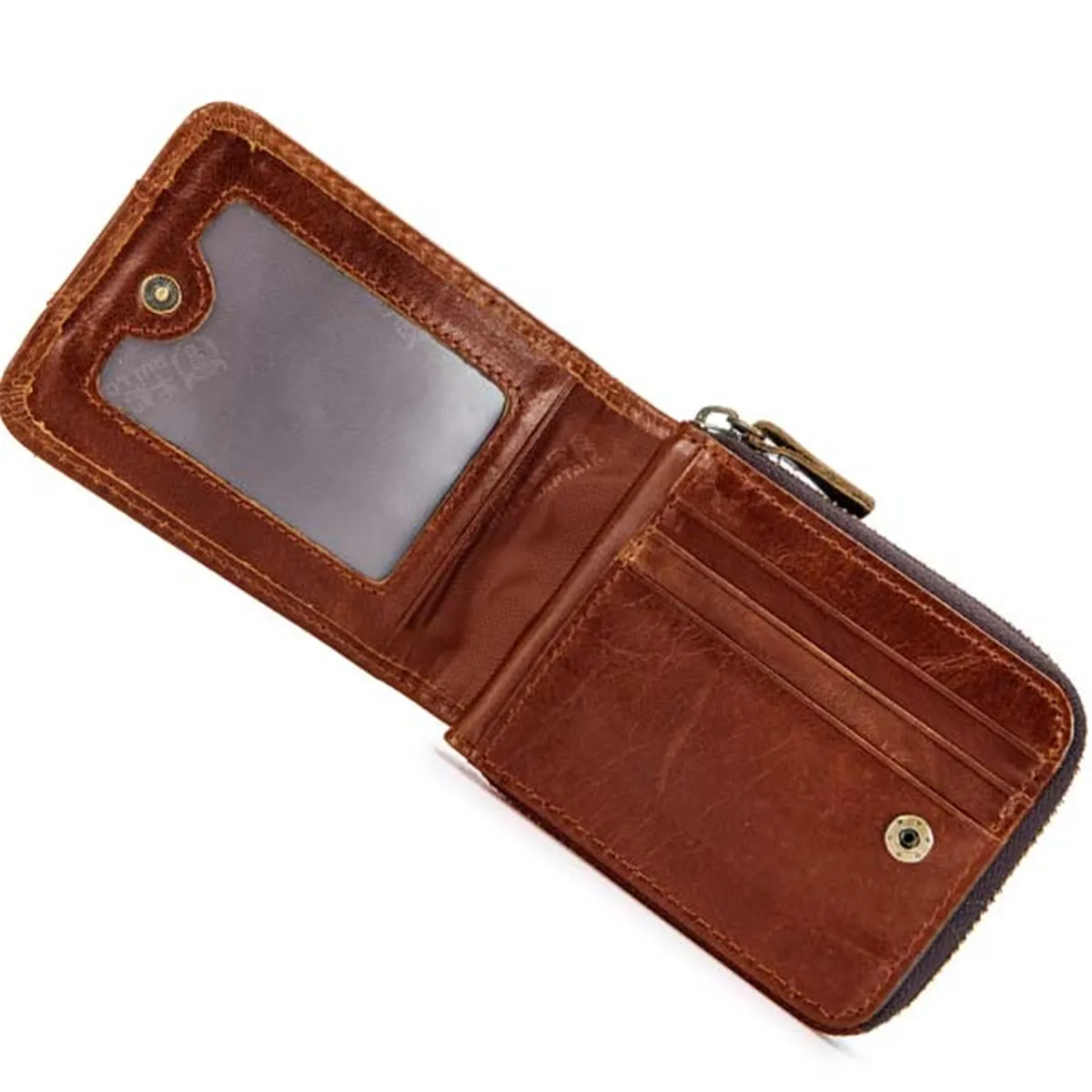 Bullcaptain RFID Antimagnetic Vintage Genuine Leather 11 Card Slots Coin Bag Wallet For Men