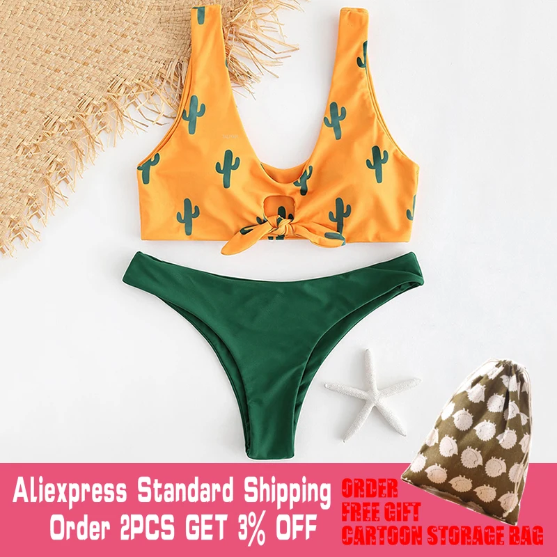 2019 бикини завод кактус Женские Купальники Топ Лук Одежда заплыва одна деталь