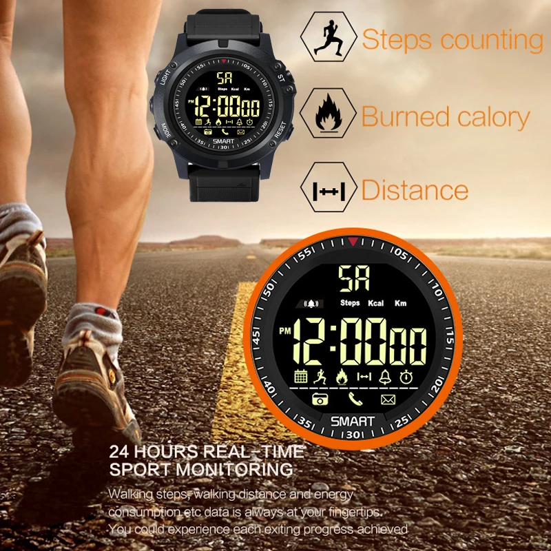 UHOOFIT DX17s спортивные часы Bluetooth Смарт-часы мужские 50 м Водонепроницаемый Шагомер напоминание о звонках умные часы для IOS Android