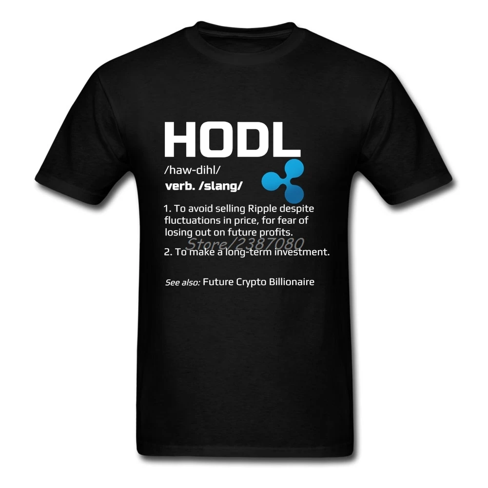 HODL определение пульсация футболки с надписями Big Размеры короткими рукавами