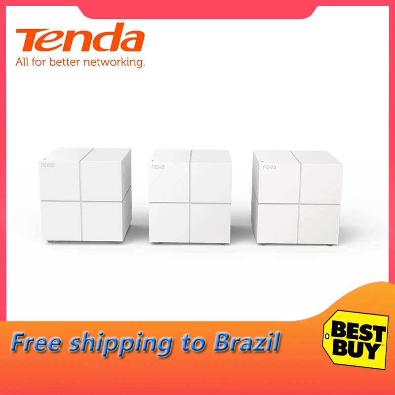 Tenda Nova MW6 весь дом Wi-Fi Беспроводной маршрутизатор сетки гигабитный Wi-Fi Системы с AC1200 2,4G/5,0 ГГц и ретранслятора, приложение дистанционное управление