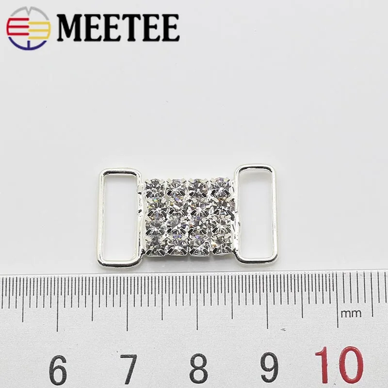 Meetee 10 шт 26/16 мм горный хрусталь соединительный элемент для бикини купальник