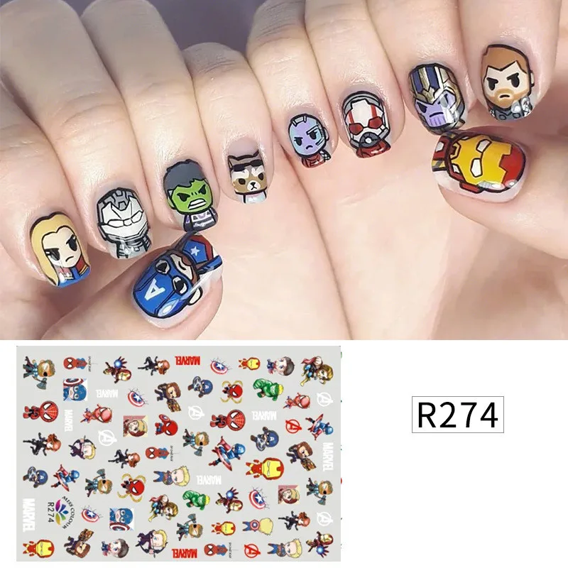R274 New Snoopy nail sticker mm bean summer small fresh flowers cartoon character stickers nail patch Cute nail sticker - Цвет: R274