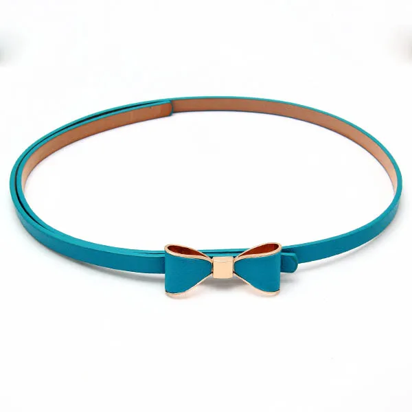 Fashion woman lady Candy Color Big Bowknot Pu Leather Thin Skinny solid Waistband Belt | Аксессуары для одежды