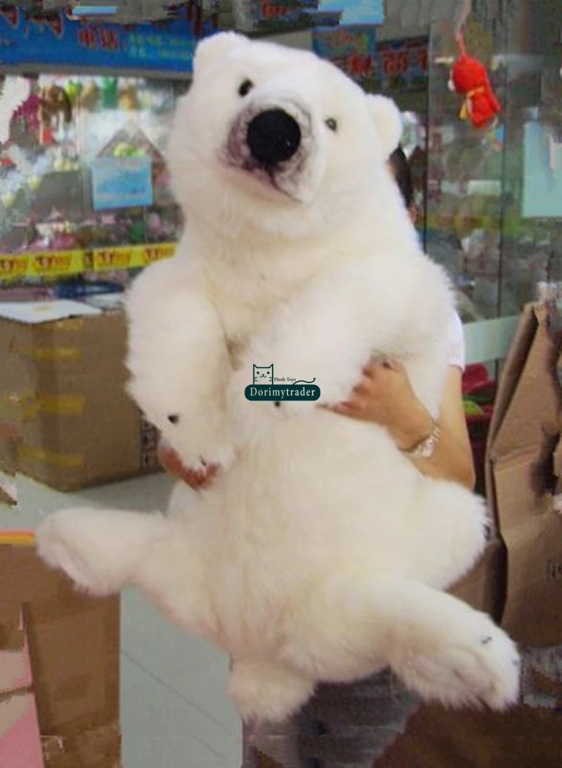 Dorimytrader Giant Simulation Animal Polar Bear Плюшевые игрушки Фаршированные белые медведи Подушка