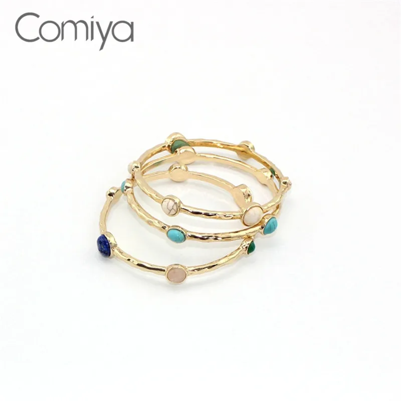 Ожерелье из натурального камня Comiya красочные позолоченные браслеты и обручи