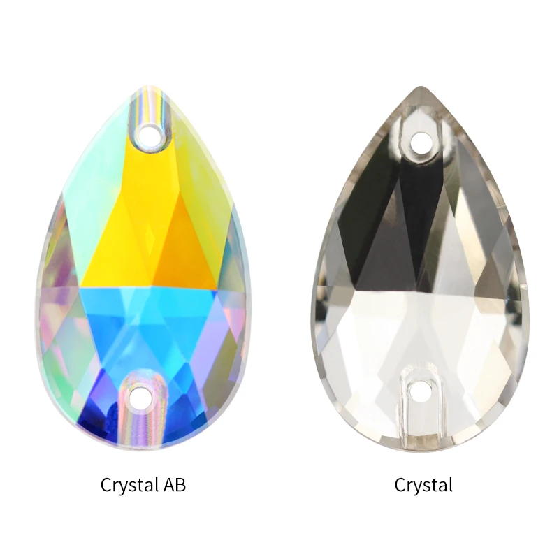 Astrobox Crystal AB Drop Shape Sew on Стразы Transfer Flatback кристалл каменный шарик Strass для сумок
