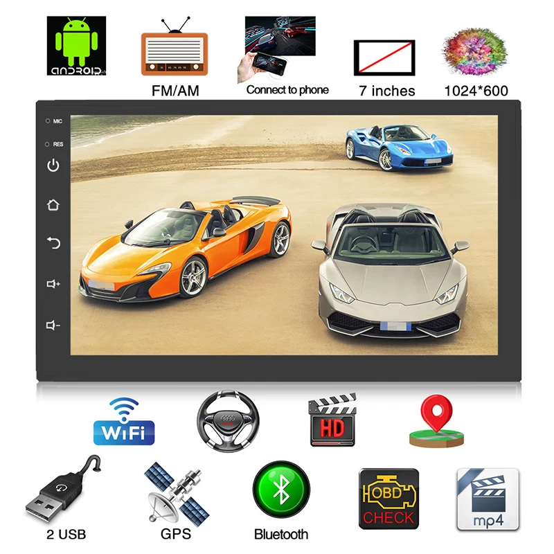 Автомагнитола 2 Din GPS Android 8 0 универсальный мультимедийный видеоплеер 7 дюймов 2din mp5