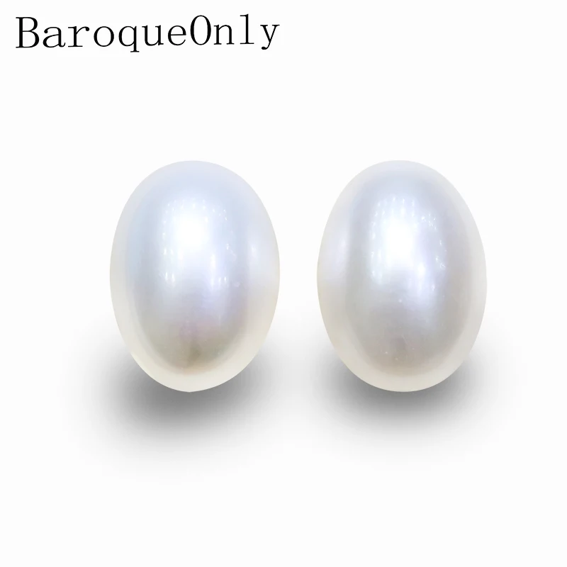 BaroqueOnly обнаженные бусины, пресноводный натуральный овальный жемчуг, бело-Розовая Жемчужина для diy, серьги-капли, ювелирные изделия, изготовление BL-1