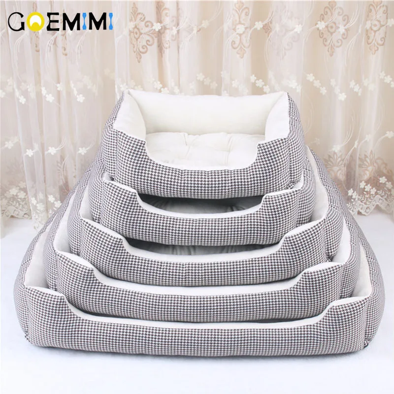 

Dog Beds For Large Dogs Berber Winter Warm Kennel Plush Beds S- XXL Plaid Mat cama para cachorro Cat Sleeping Bed For Dog 2021