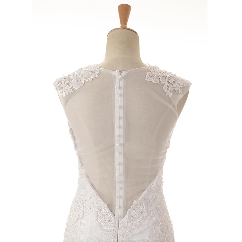 2018 длинные белые свадебные платья русалки кружевные с v-образным вырезом