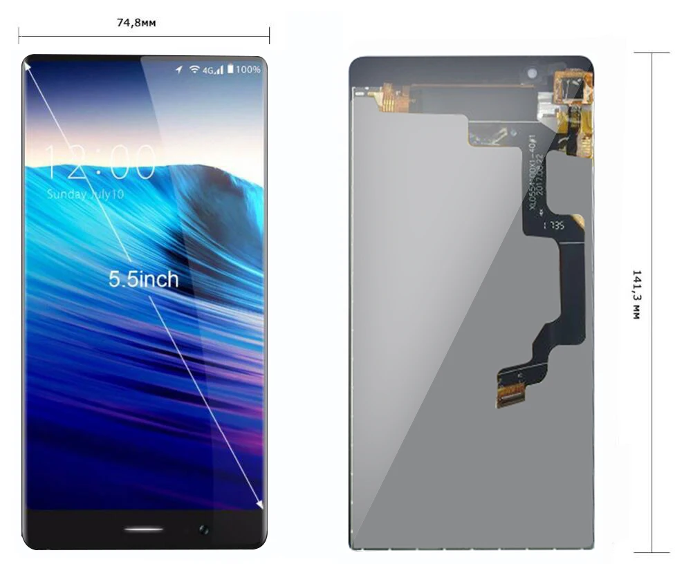 5 дюймовый Хрустальный ЖК дисплей UMIDIGI + кодирующий преобразователь сенсорного