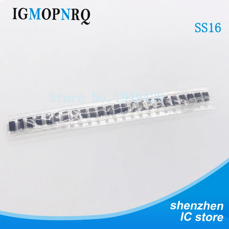 100 шт./лот SS16 SMA SMD DO-214AC диод Шоттки ss16 SR160