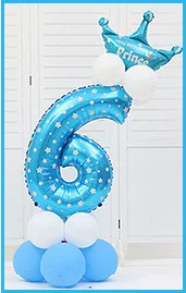 16 шт./упак. розового и голубого цвета для детей 0-9 цифры Большие Гелиевые номер Фольга детей фестивалей Dekoration День рождения шляпа игрушки для детей