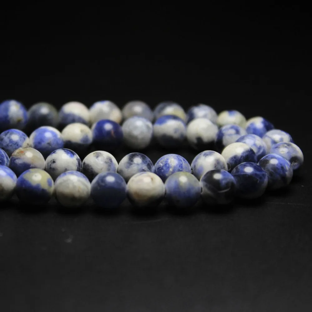 AAA + натуральный белый цветок синие жилы бусины из кальдалита материал браслета 4/