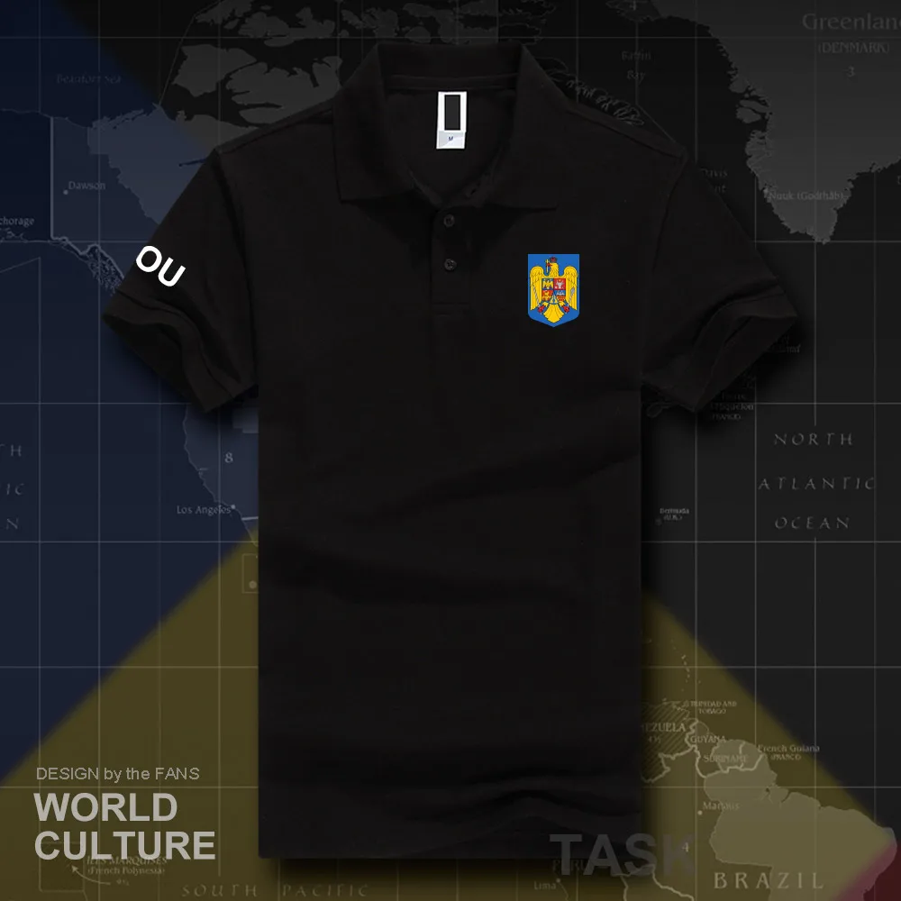 Румынские рубашки поло ROU для мужчин с коротким рукавом белые бренды принтом