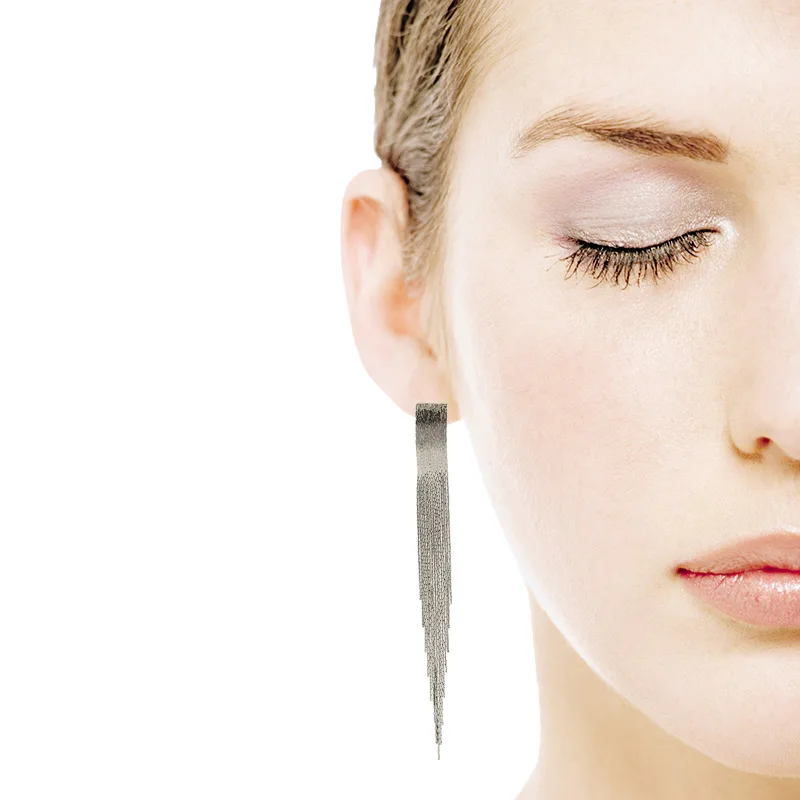 

Fashion Stud Earrings For Women Long Stainless Steel New Design Earrings Simple Generous With Street Style Modern Jewelry