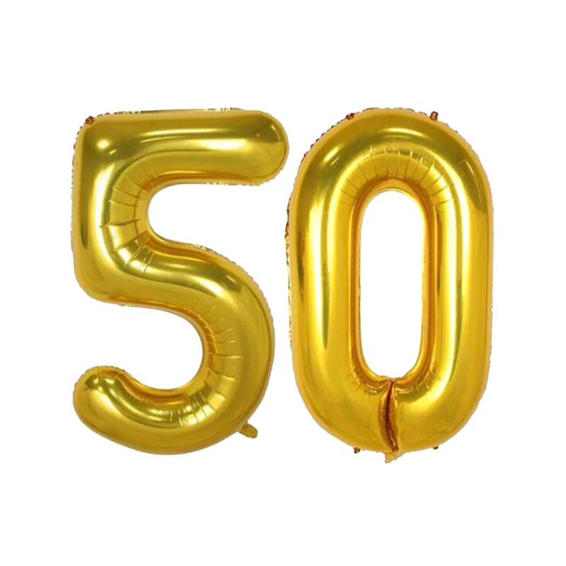 Gold 50 40 дюймов 30/40/50/60 Юбилей алюминиевый Фольга воздушные шары для дня рождения воздушные шары бакалавра вечерние Свадебные украшения поставки - Цвет: Gold 50