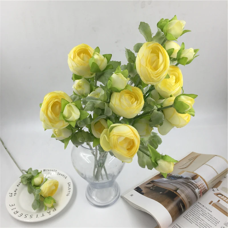 6 шт./партия шелковые лепестки для свадеб букет искусственных цветов яркие