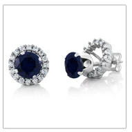 GemStoneKing 2,00 Ct круглые 6 мм розовые сапфировые 925 пробы серебряные классические серьги-гвоздики для женщин