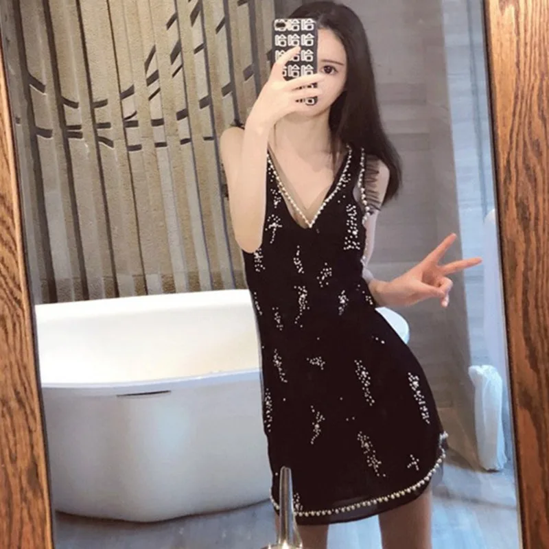 Женское Сетчатое платье без рукавов [EWQ] летнее Свободное в Корейском стиле с