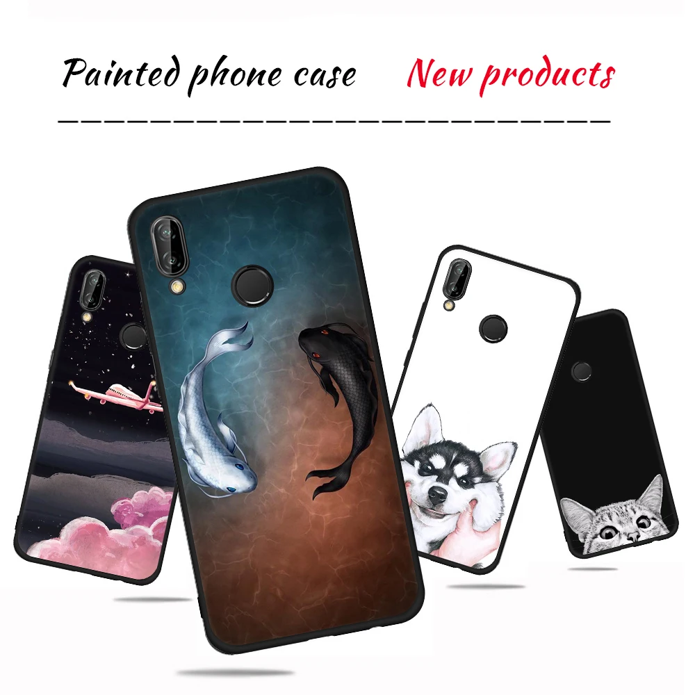 TPU чехол для телефона с узором huawei P20 Plus P10 P9 P8 Lite 2017 mate 10 Pro Nova 2i Y9 2018 Coque Honor 9 8 9i Soft |