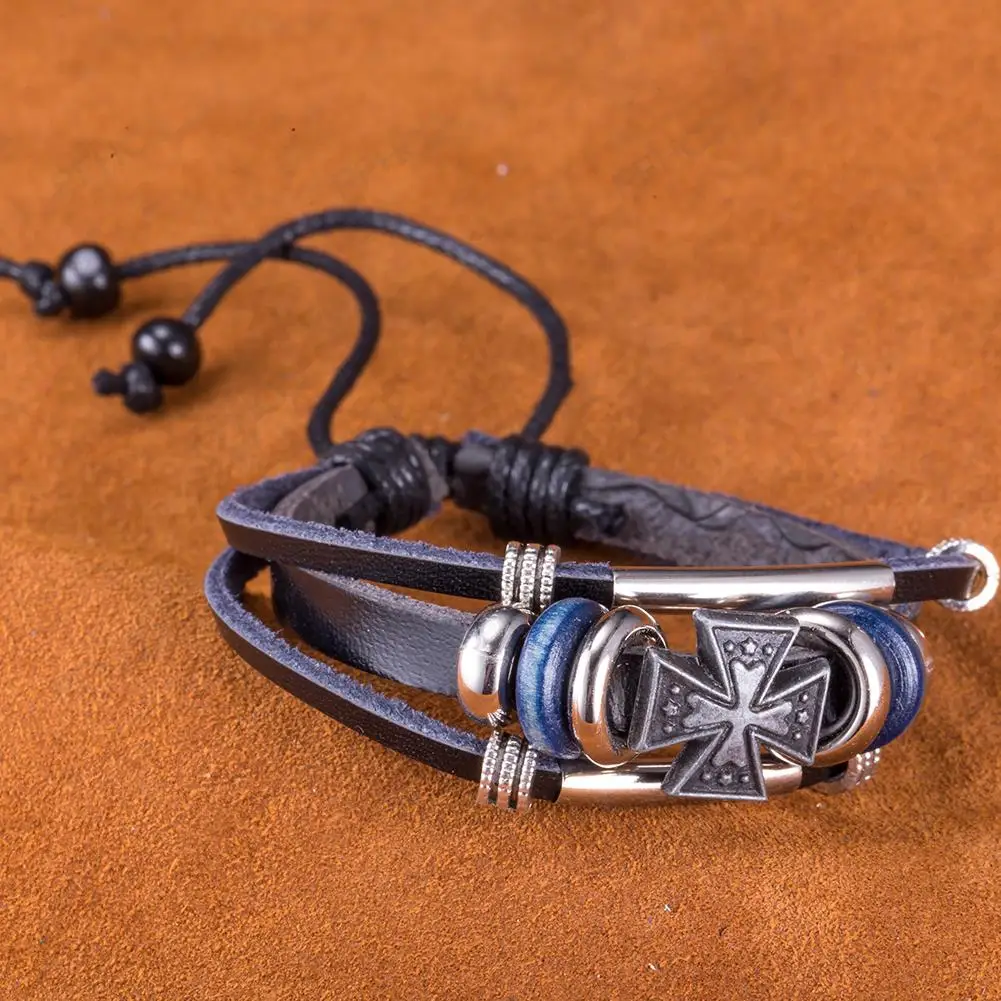 Крест pulsera pulceras cuero leren кожаные PU Подвески dijes черный пистолет bijoux luxe товары в