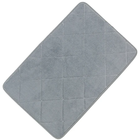 gray 4 цвета, однотонные коврики для ванной комнаты, нескользящая микрофибра, пена с эффектом памяти, коврик для ванной комнаты, Алмазный клетчатый коврик, однотонный ковер, 42x60 см - Цвет: gray