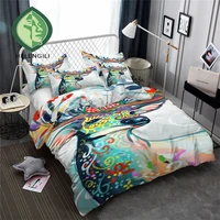 helengili 3d bedding set elk print duvet cover set lifelike bedclothes with pillowcase bed set home textiles ml 02