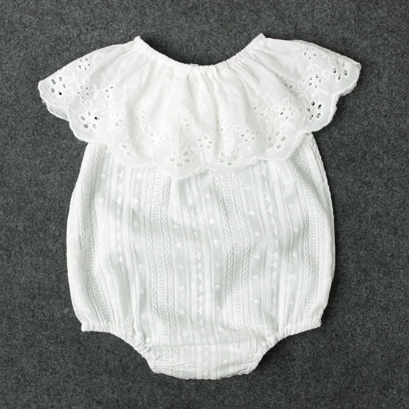Лето 2017 г. белый Комбинезоны для малышек маленьких Обувь девочек Кружево