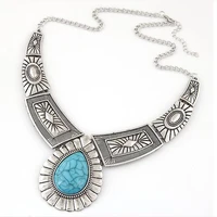wholesale fashion new design maxi necklace vintage gem geometric thread statement necklaces pendants for women collar xy n12