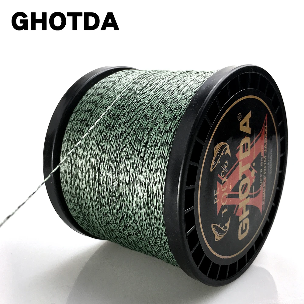 Леска GHOTDA 8 нитей 100 м 300 500 1000 PE камуфляжная для морской рыбалки сверхпрочная 22LB
