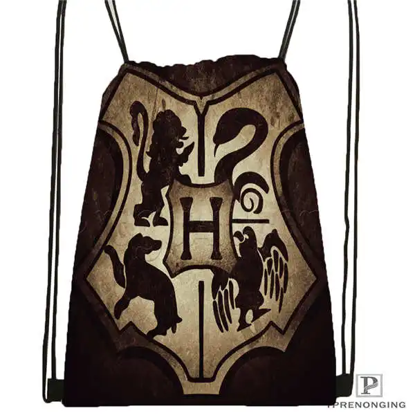 Drawstring Backpack Custom Hufflepuff-Гарри-Поттер-@ 1 походная сумка на шнурке милый рюкзак для детей(черная спинка) 31x40 см#2018612-01-(12 - Цвет: Drawstring Backpack