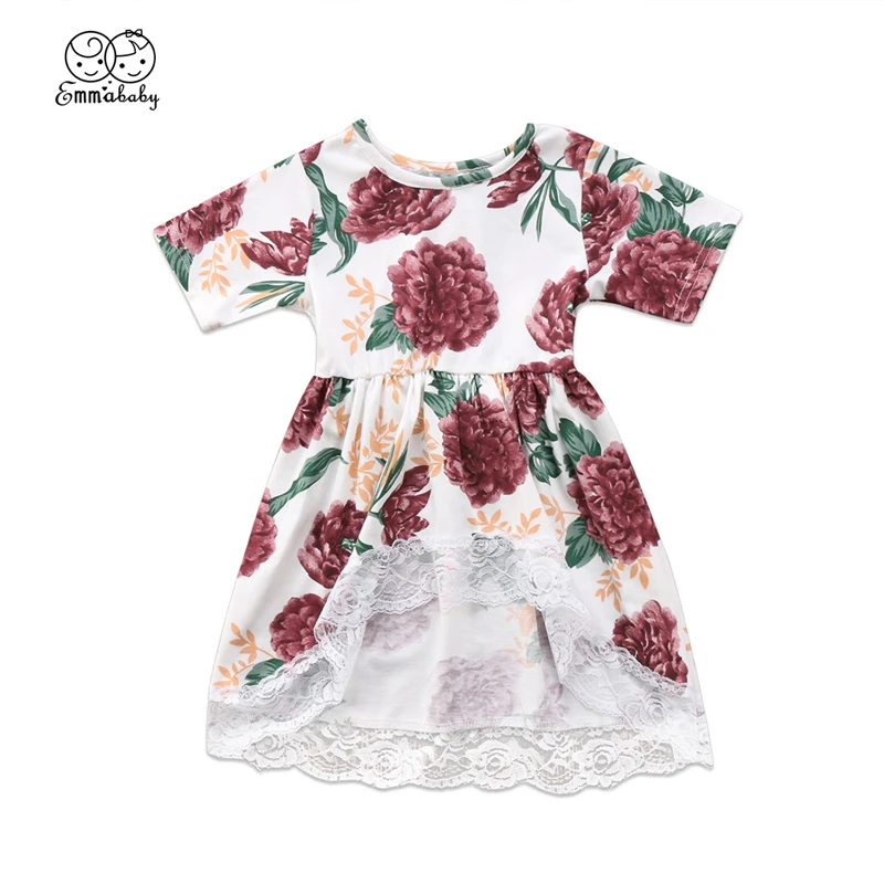 Новогодние костюмы для девочек Модное детское платье с цветочным кружевом и