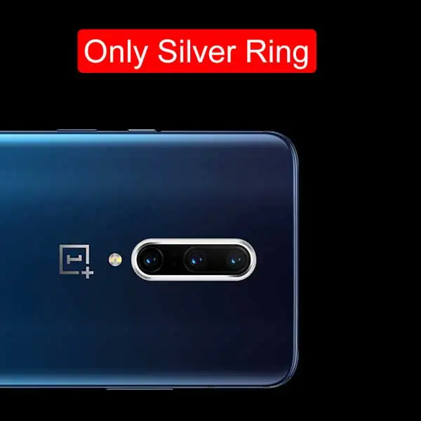 only silver ring Закаленное стекло для OnePlus 7 Pro 6T 6 защитная пленка для экрана для One Plus 7Pro 6T Защитная стеклянная крышка для объектива камеры Чехол - Цвет: only silver ring