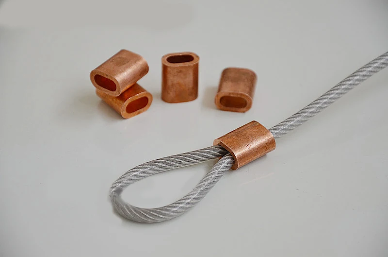 30PCS/LOT Dia.2.5MM Brass Oval Aluminum clips Wire Rope Clamps Copper Ferrules Crimping Sleeves |