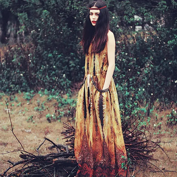Vestido longo летнее женское богемное желтое/зеленое шифоновое макси платье женское винтажное Ретро пляжное повседневное Свободное длинное парадное платье - Цвет: Цвет: желтый