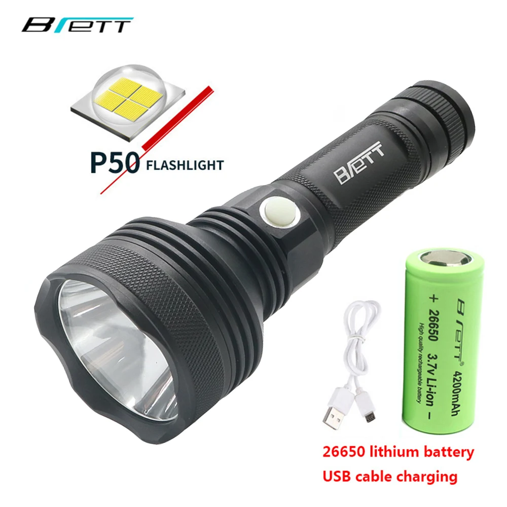 Светодиодный фонарик cree xhp70 xhp50 с подзарядкой от usb, 26650 аккумулятор, мощный светодиодный фонарь для охоты, приключений, ночных прогулок
