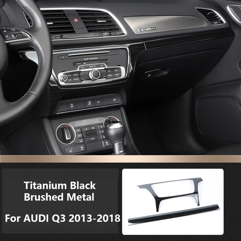 Для Audi Q3 2013 2018 крышка панели центральной приборной из нержавеющей стали отделка